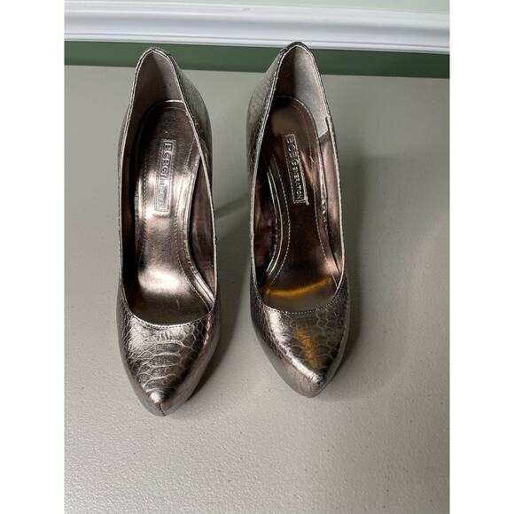 BCB Generation Parade High Heel Shoes Pointed Toe Snake Embossed Metallic 6.5M - Picture 3 of 12